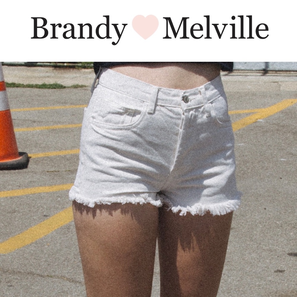 Brandy Melville 💗 White Lisa Denim Shorts